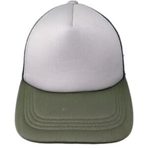 Abound Trucker Hat White Green Mesh Snapback One Size Adjustable Blank Foam